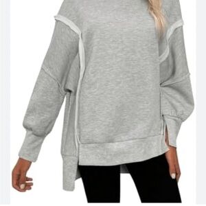 Vinylicons High Low Grey Sweatshirt Size XL